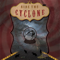 Ride the Cyclone poster features a portal to space at an amusement park.